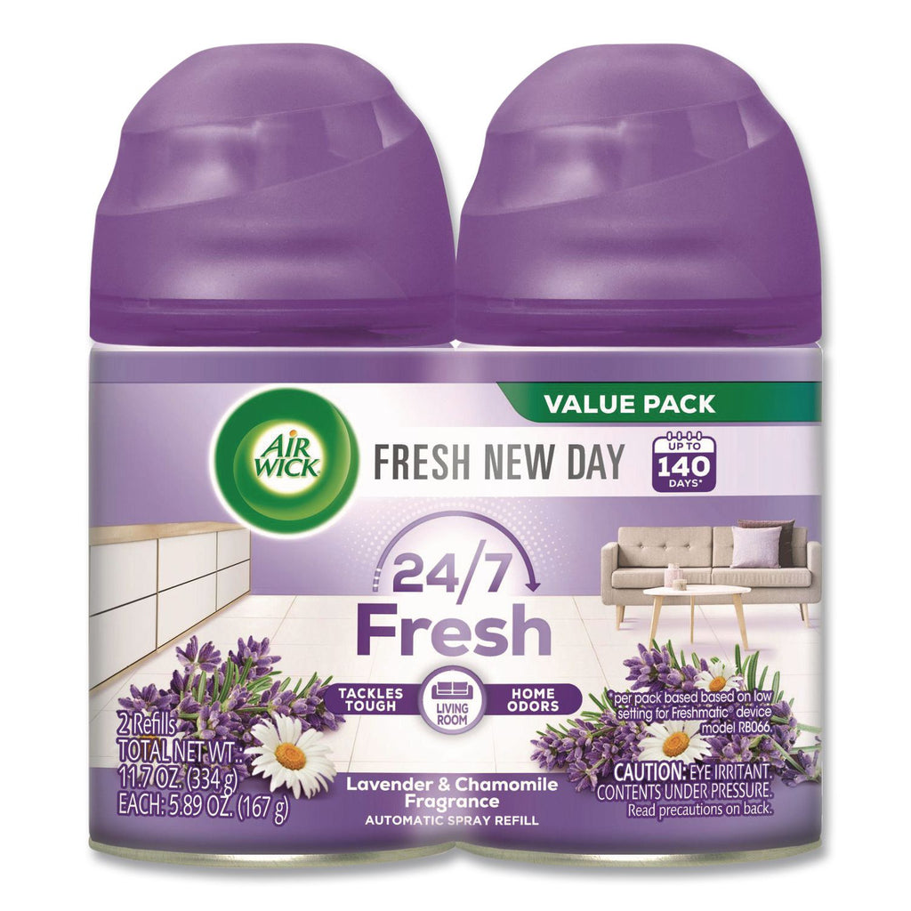 Freshmatic Ultra Spray Refill, Lavender/Chamomile, 5.89 oz Aerosol Spray, 2/Pack, 3 Packs/Carton