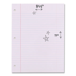 Filler Paper, 3-Hole, 8.5 x 11, College Rule, 200/Pack