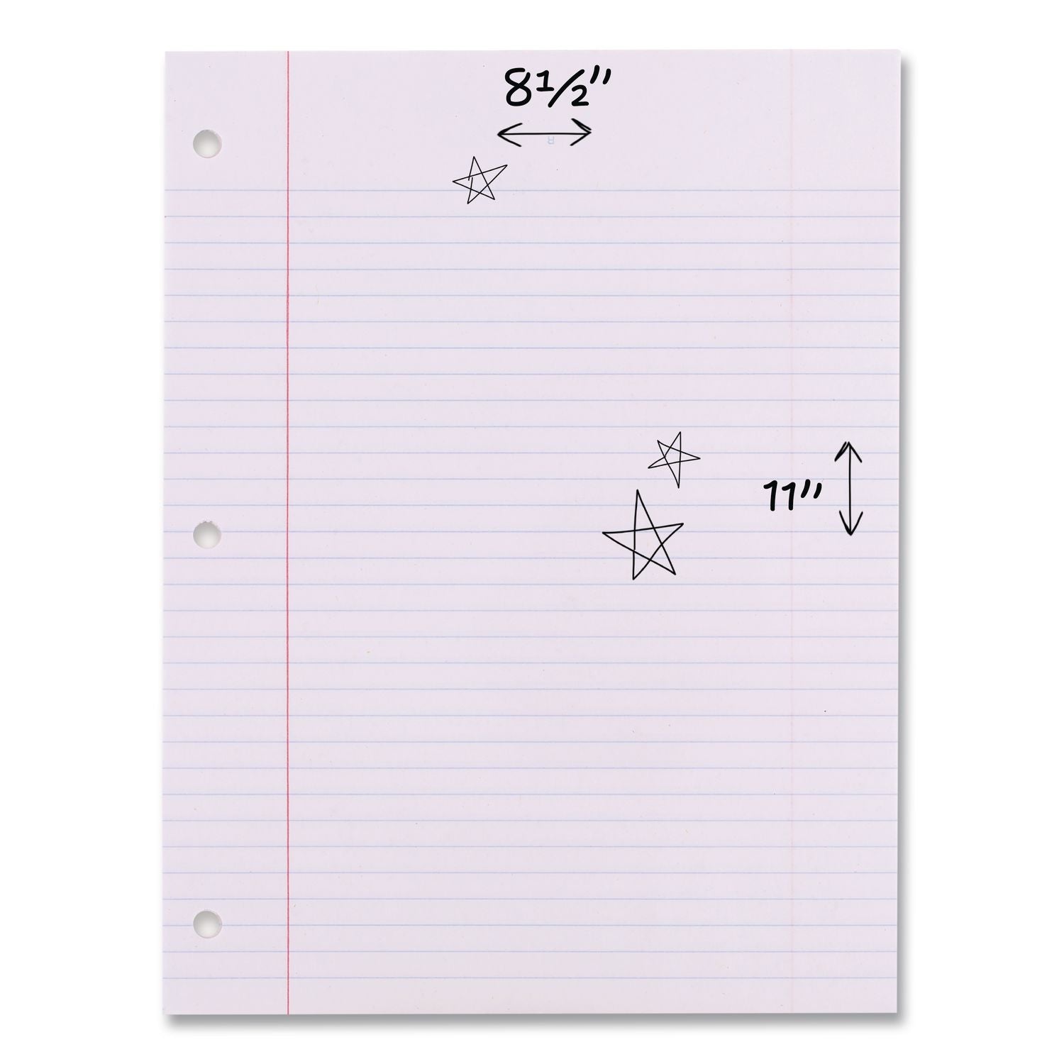 Filler Paper, 3-Hole, 8.5 x 11, College Rule, 200/Pack