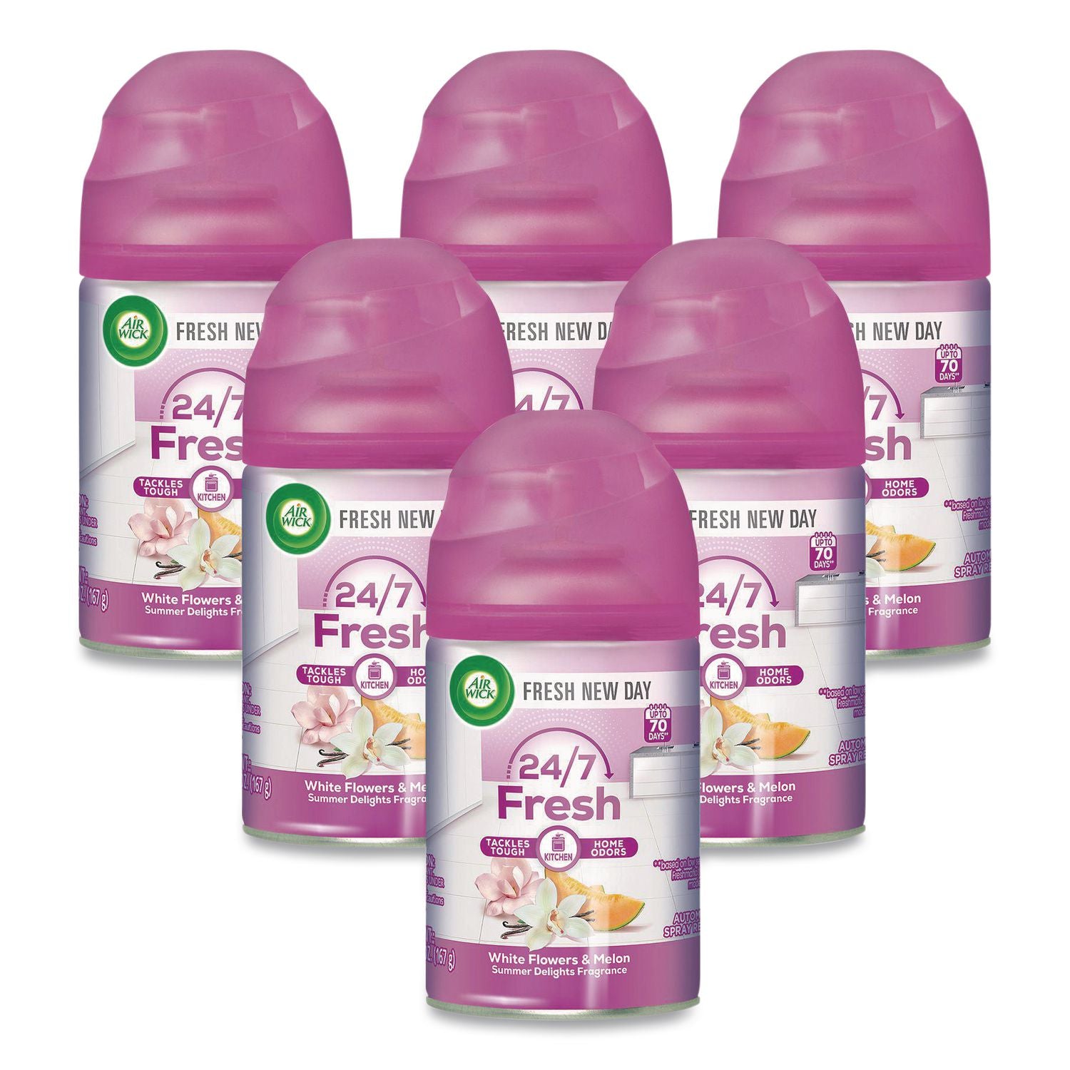 Freshmatic Life Scents Ultra Refill, Summer Delights, 5.89 oz Aerosol Spray, 6/Carton