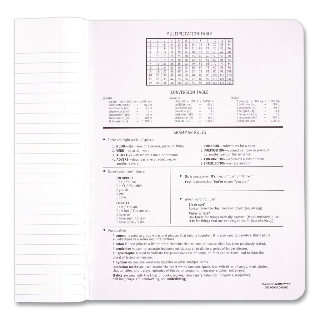 Composition Book, Wide/Legal Rule, Black Cover, (100) 9.75 x 7.5 Sheets