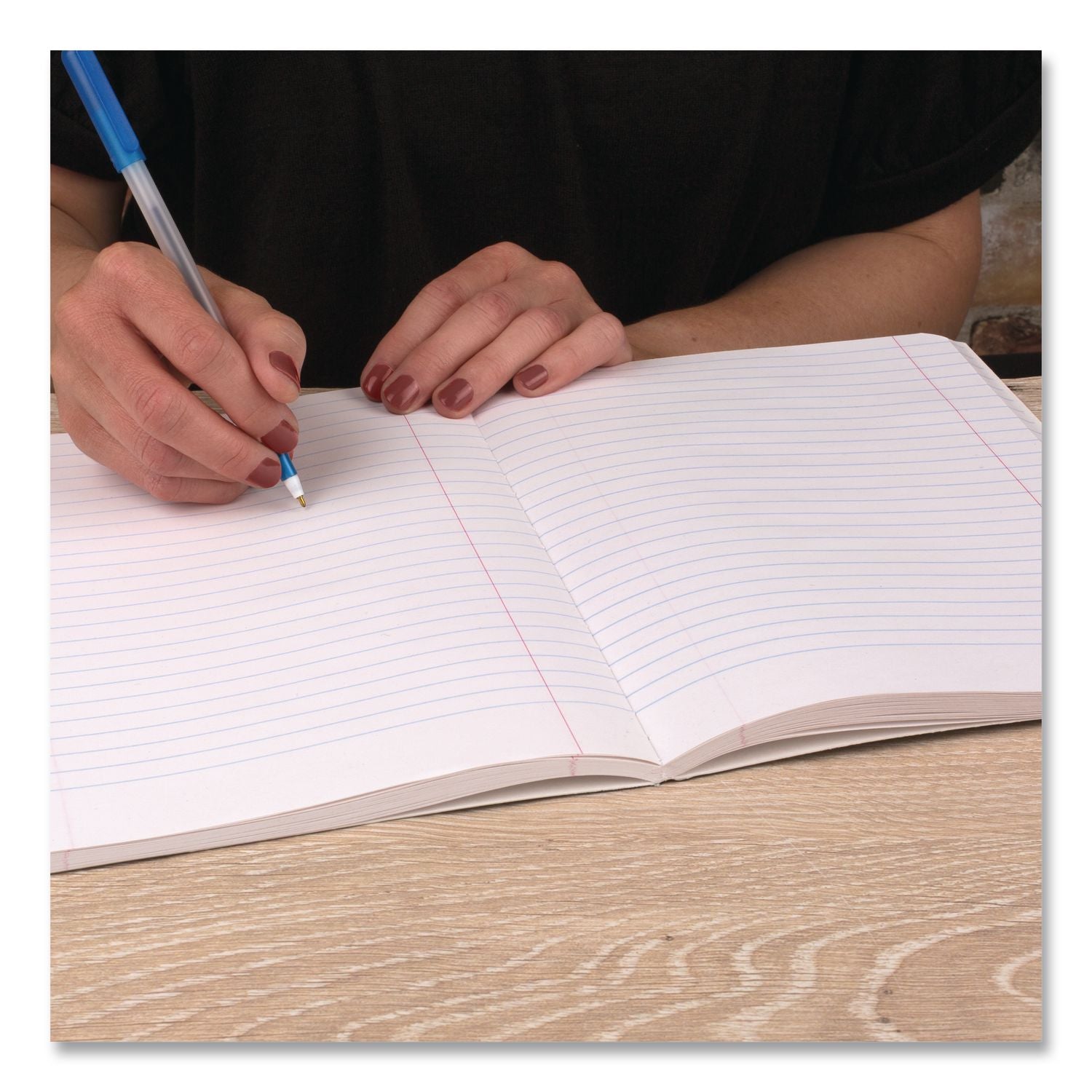 Composition Book, Wide/Legal Rule, Black Cover, (100) 9.75 x 7.5 Sheets