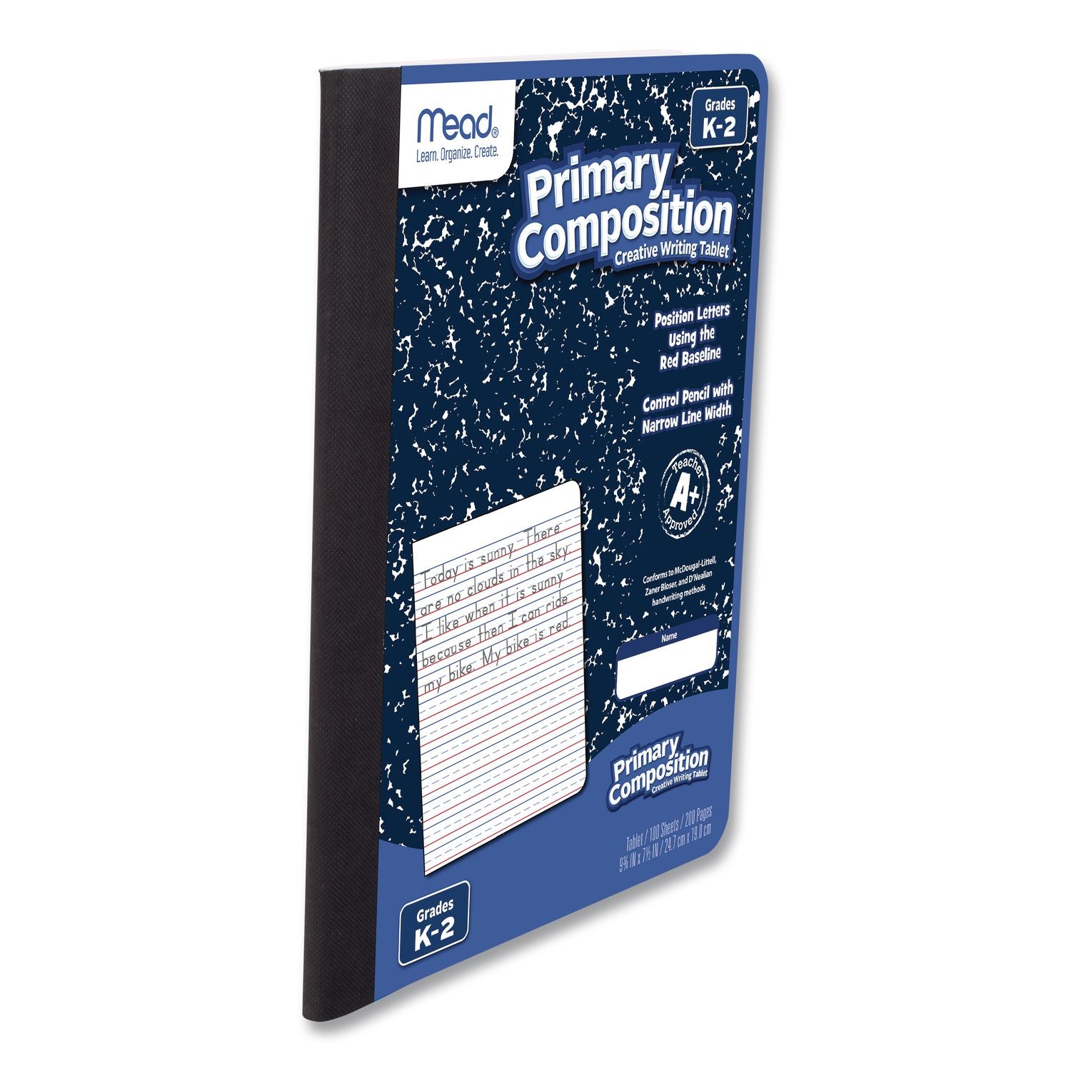 Primary Composition Book, Manuscript Format, Blue/White Cover, (100) 9.75 x 7.5 Sheets