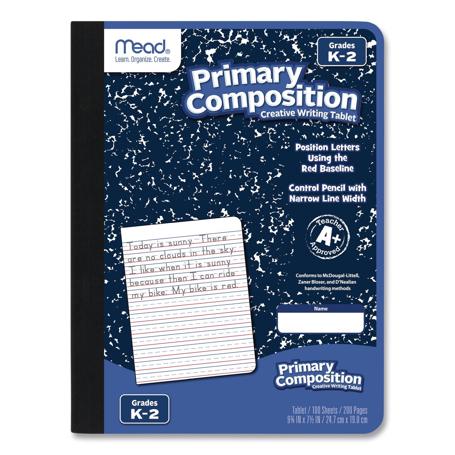 Primary Composition Book, Manuscript Format, Blue/White Cover, (100) 9.75 x 7.5 Sheets