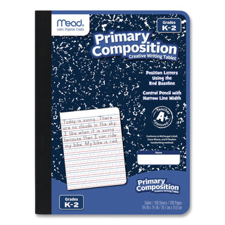 Primary Composition Book, Manuscript Format, Blue/White Cover, (100) 9.75 x 7.5 Sheets