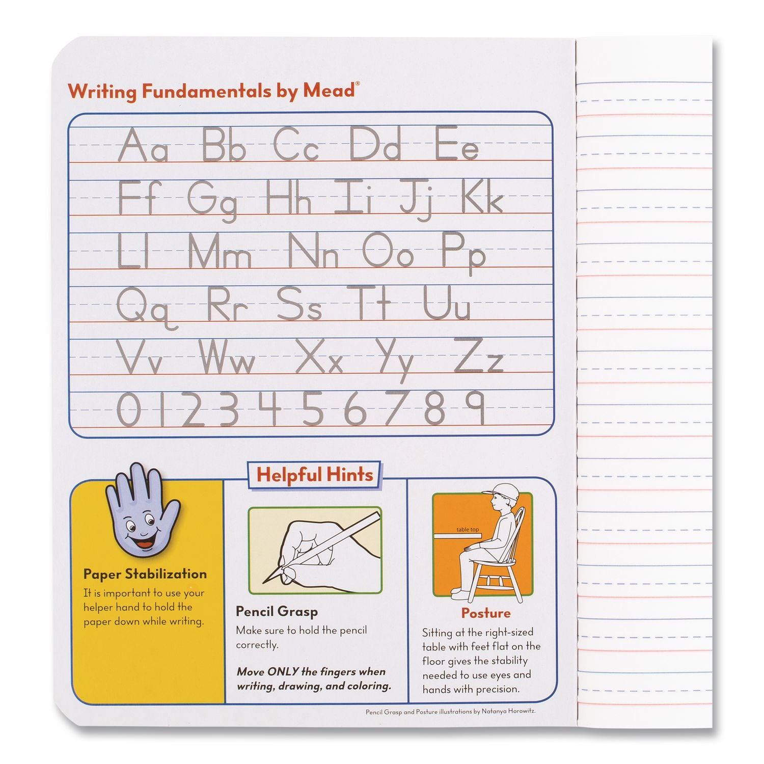 Primary Composition Book, Manuscript Format, Blue/White Cover, (100) 9.75 x 7.5 Sheets