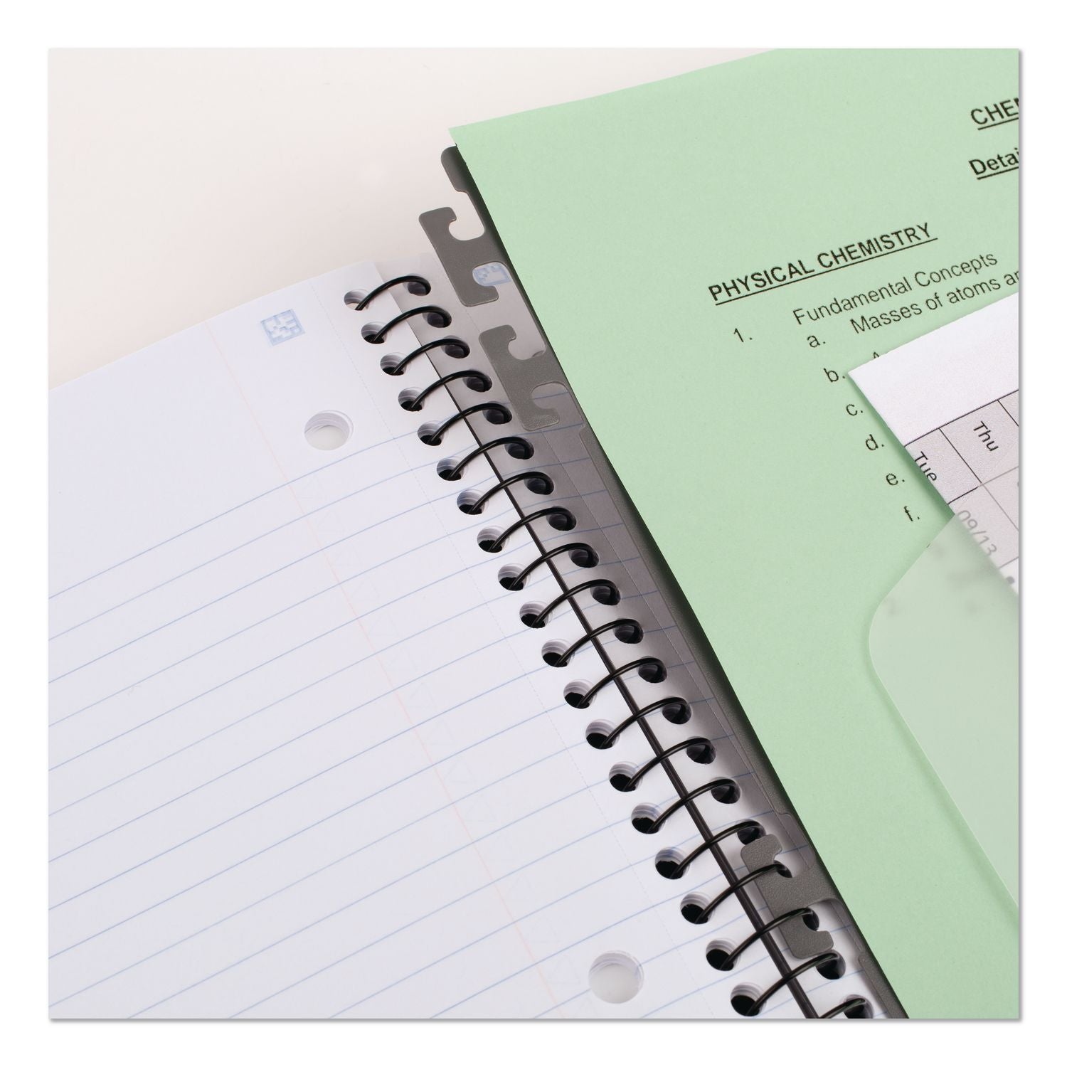 Advance Wirebound Notebook, Ten Pockets, 5-Subject, Medium/College Rule, Randomly Assorted Cover Color, (200) 11 x 8.5 Sheets
