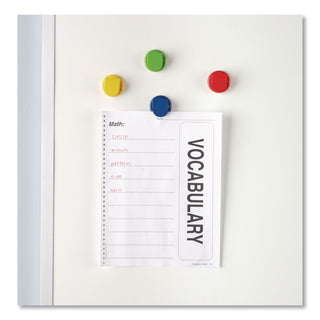 Learning Resources Super Strong Magnetic Clips Set - 1.5" Diameter - 50 Sheet Capacity - for Whiteboard, Folder - 4 / Pack - Assorted