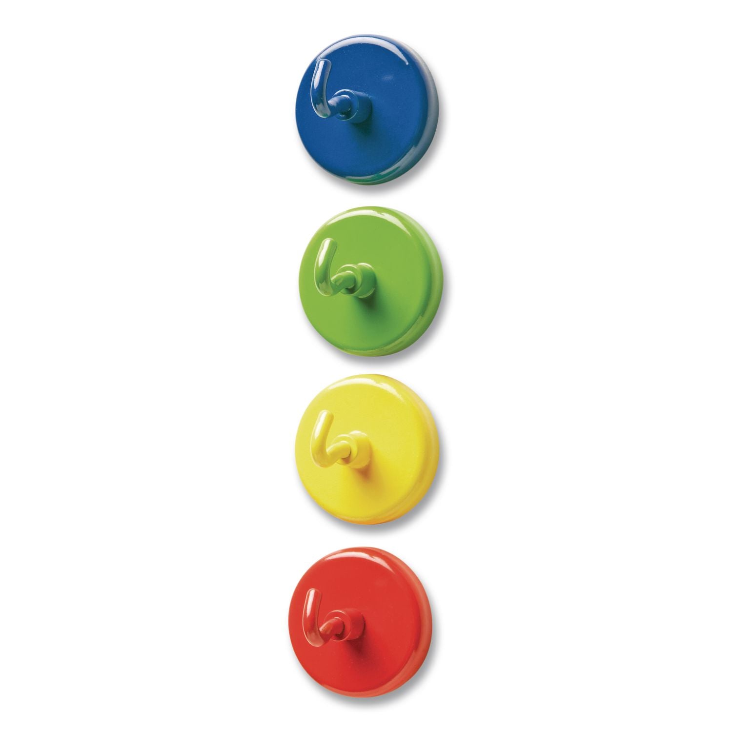 Learning Resources Super Strong Magnetic Hooks Set - for Pocket Chart, Flip Book, Hall Pass, Decoration - Metal - Red, Blue, Green, Yellow - 4 / Pack