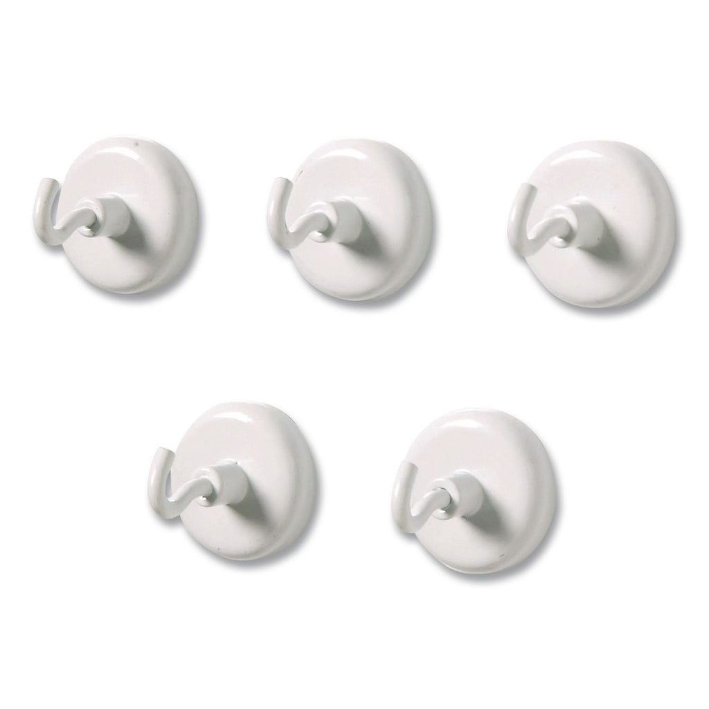 Learning Resources Original Magnetic Hooks - 13 lb (5.90 kg) Capacity - for Pocket Chart, Flip Book, Hall Pass, Decoration - White - 5 / Pack