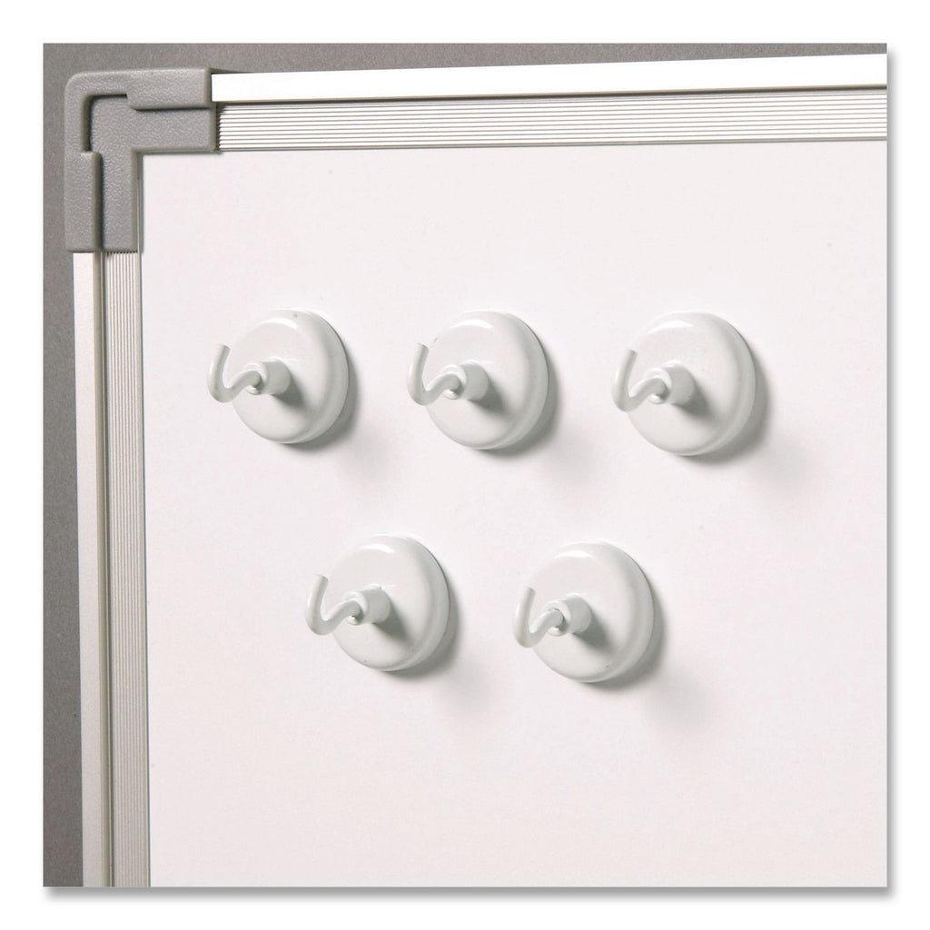Learning Resources Original Magnetic Hooks - 13 lb (5.90 kg) Capacity - for Pocket Chart, Flip Book, Hall Pass, Decoration - White - 5 / Pack