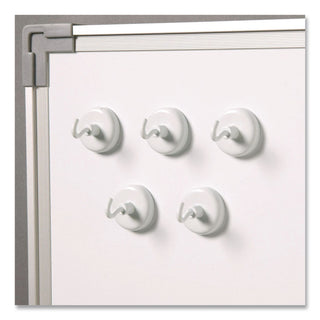 Learning Resources Original Magnetic Hooks - 13 lb (5.90 kg) Capacity - for Pocket Chart, Flip Book, Hall Pass, Decoration - White - 5 / Pack