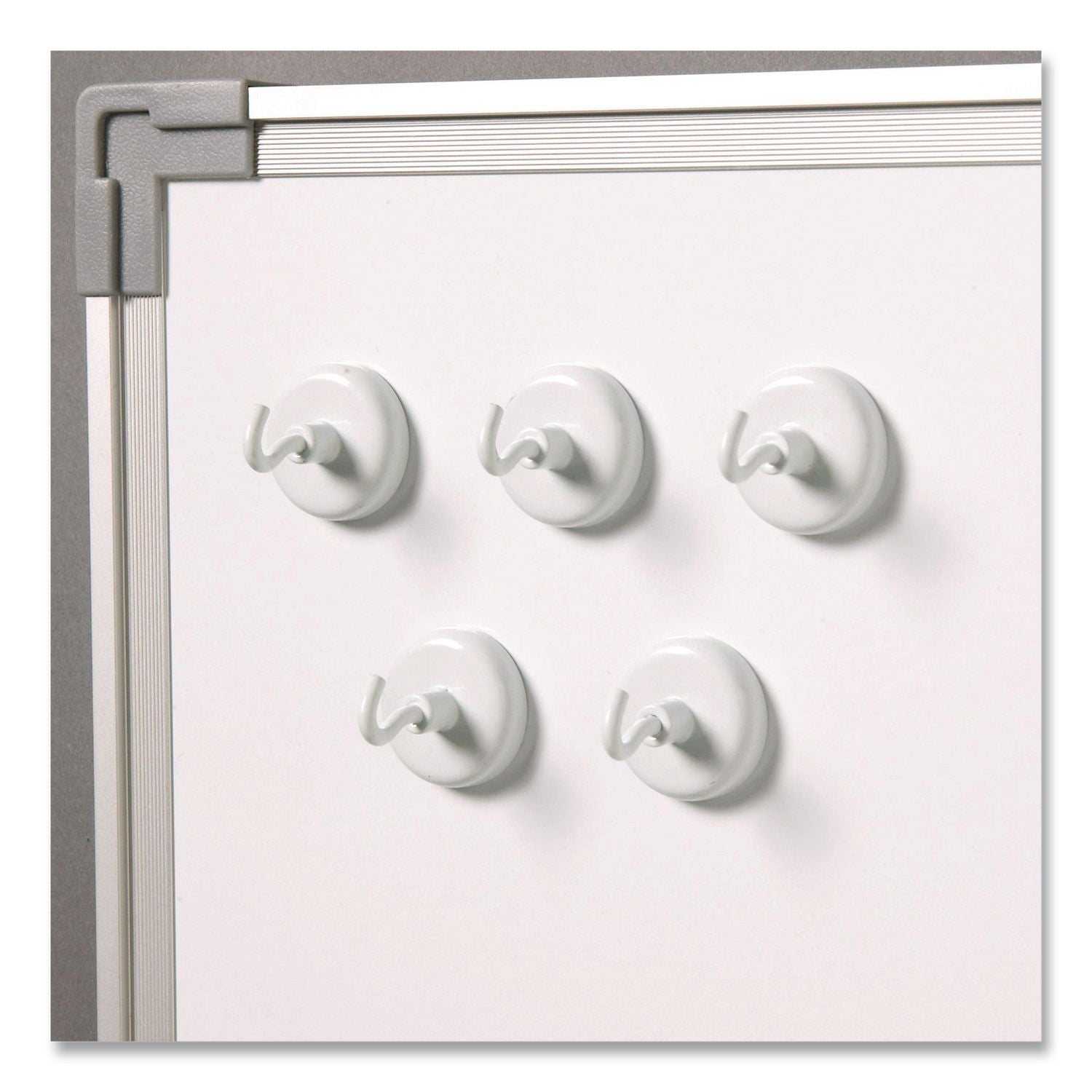 Learning Resources Original Magnetic Hooks - 13 lb (5.90 kg) Capacity - for Pocket Chart, Flip Book, Hall Pass, Decoration - White - 5 / Pack