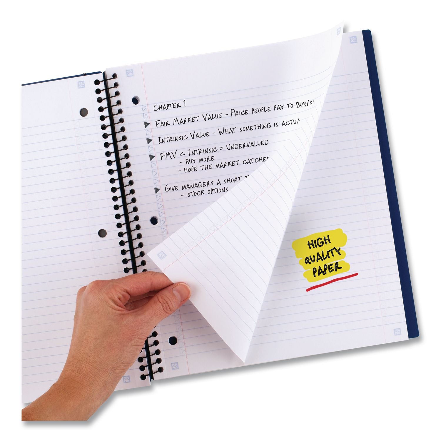 Advance Wirebound Notebook, Six Pockets, 3-Subject, Medium/College Rule, Randomly Assorted Cover Color, (150) 11 x 8.5 Sheets