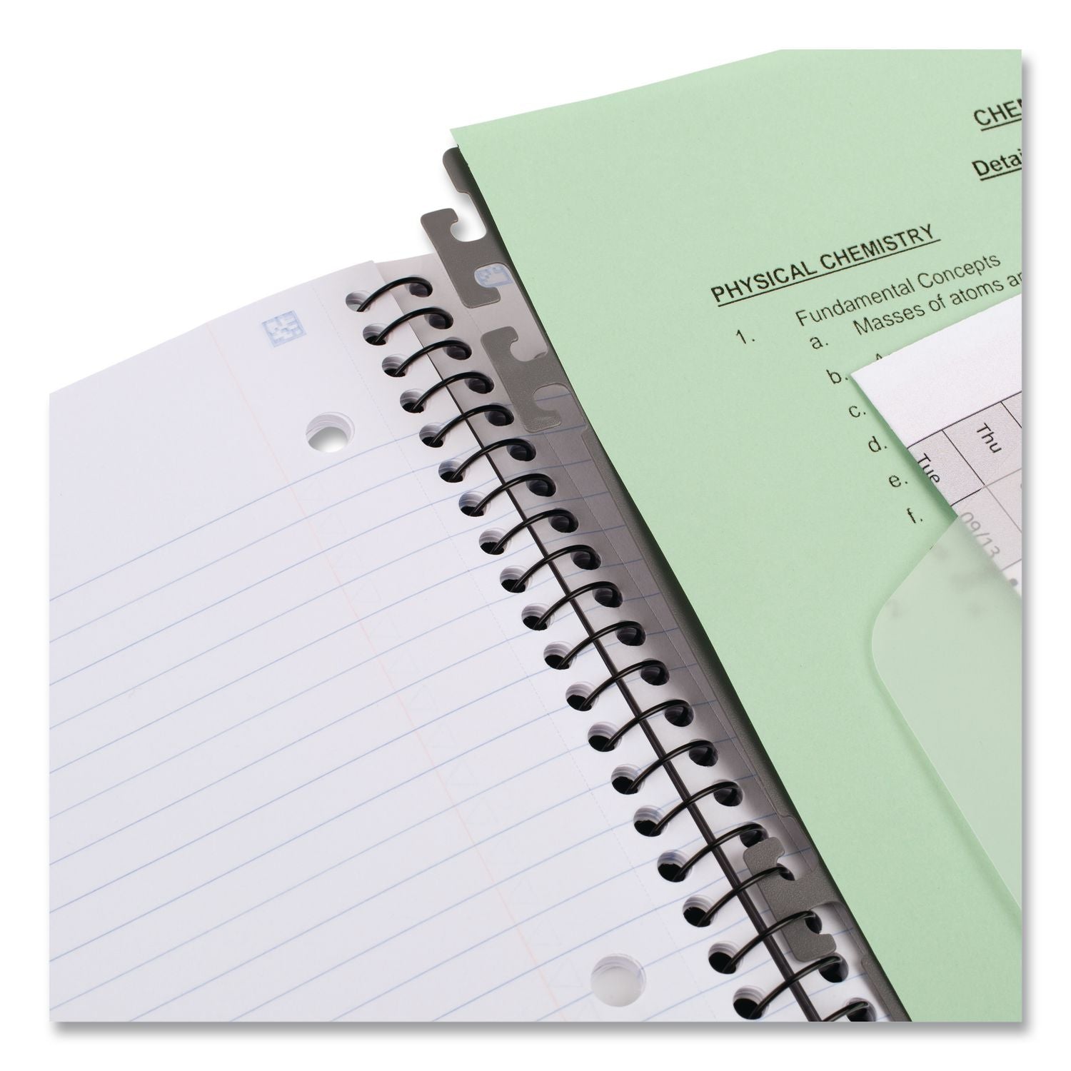 Advance Wirebound Notebook, Six Pockets, 3-Subject, Medium/College Rule, Randomly Assorted Cover Color, (150) 11 x 8.5 Sheets