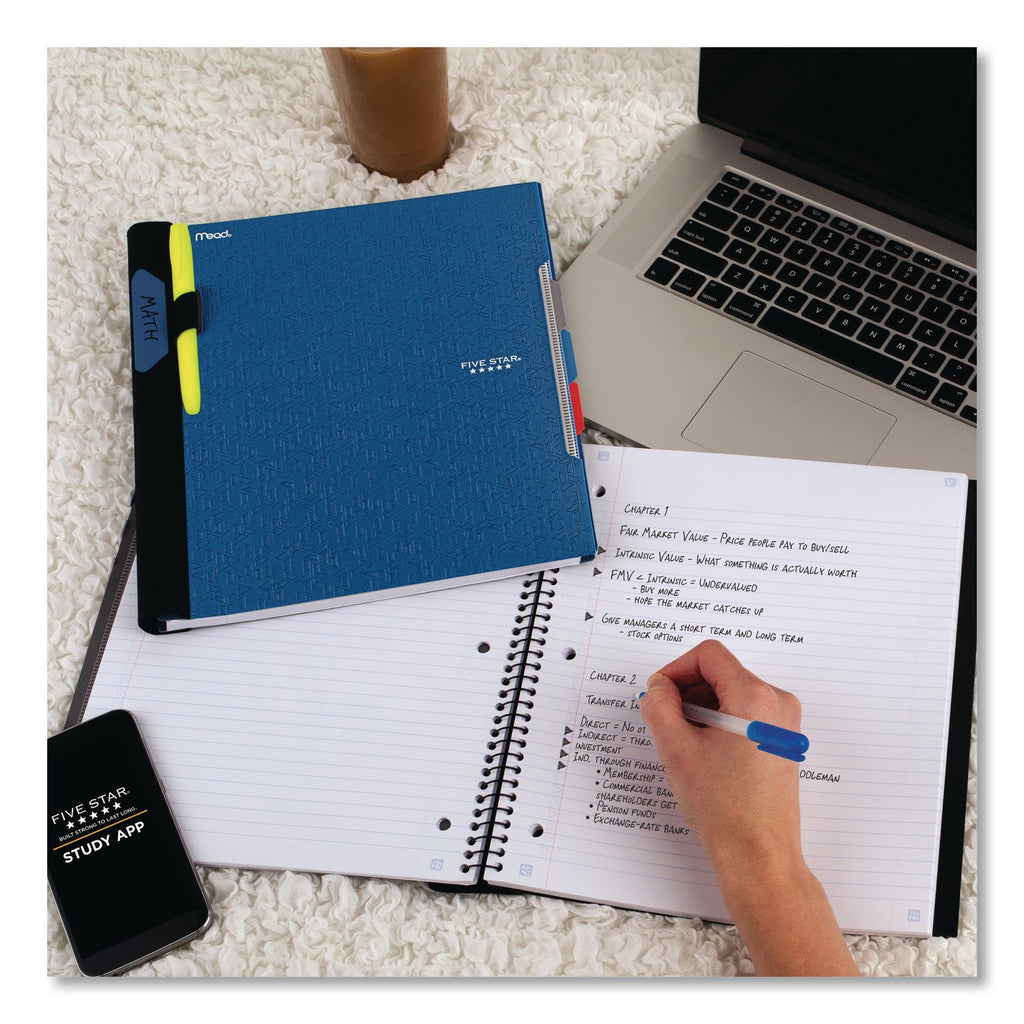 Advance Wirebound Notebook, Six Pockets, 3-Subject, Medium/College Rule, Randomly Assorted Cover Color, (150) 11 x 8.5 Sheets