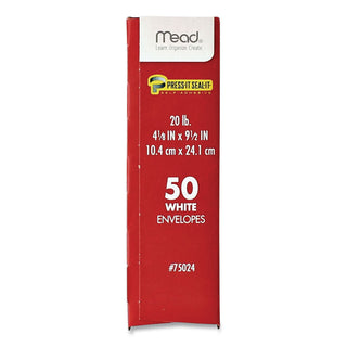 Mead Plain White Self-Seal Business Envelopes - Business - #10 - 4 1/8" Width x 9 1/2" Length - Self-sealing - 50 / Box - White