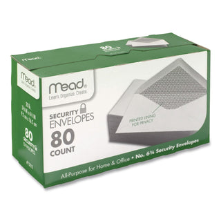 Security Envelope, 3 5/8 ? 6 1/2, 20 lb, White, 80/Box