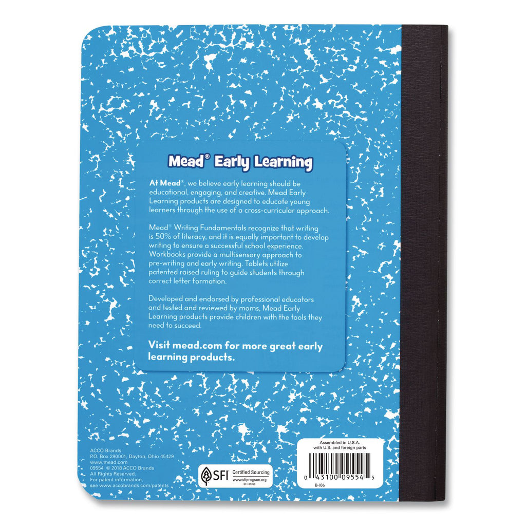Primary Journal Half Page Ruled, Blue Marble Cover, Primary Rule, (100) 9.75 x 7.5 Sheets