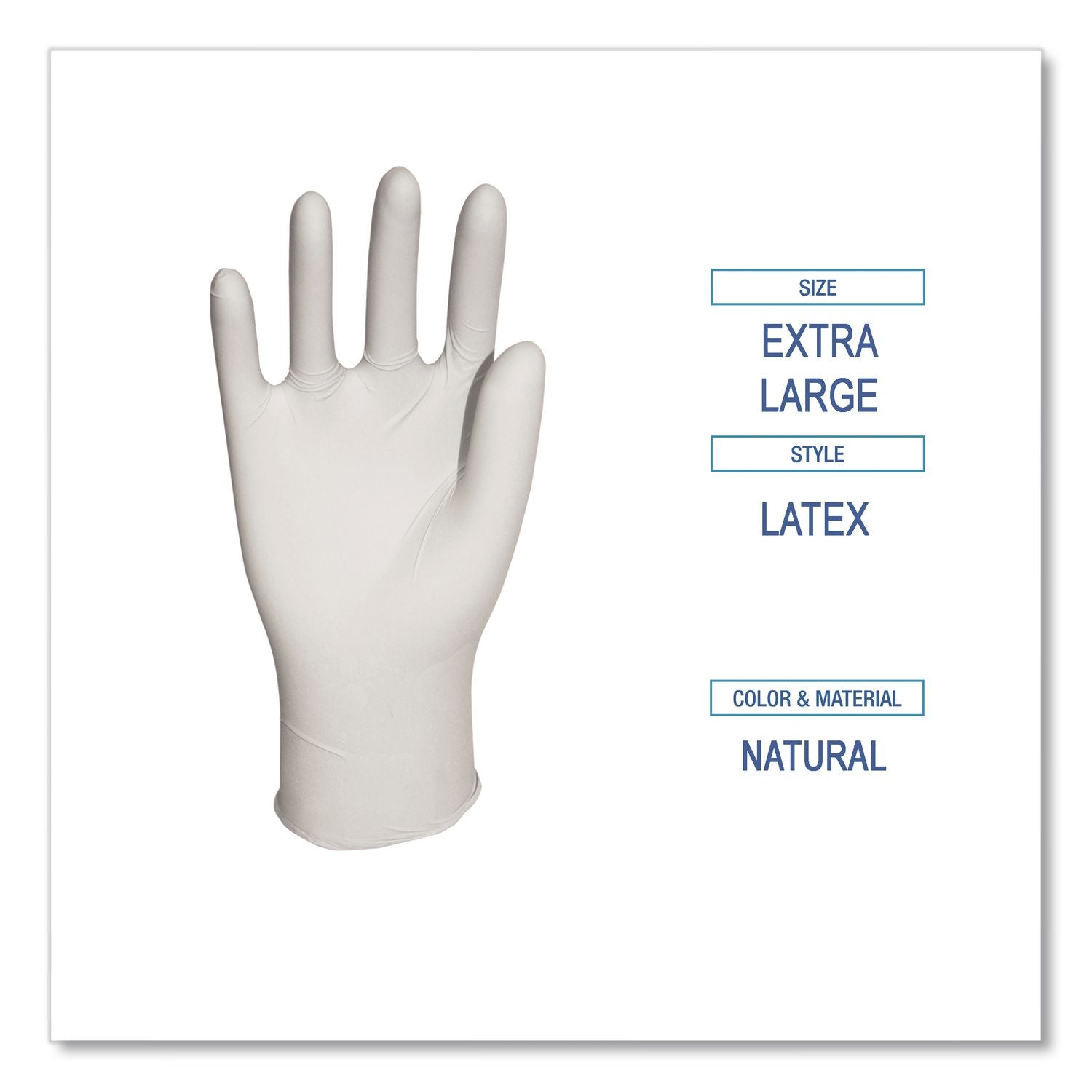 General-Purpose Latex Gloves, Natural, X-Large, Powder-Free, 4.4 mil, 1,000/Carton