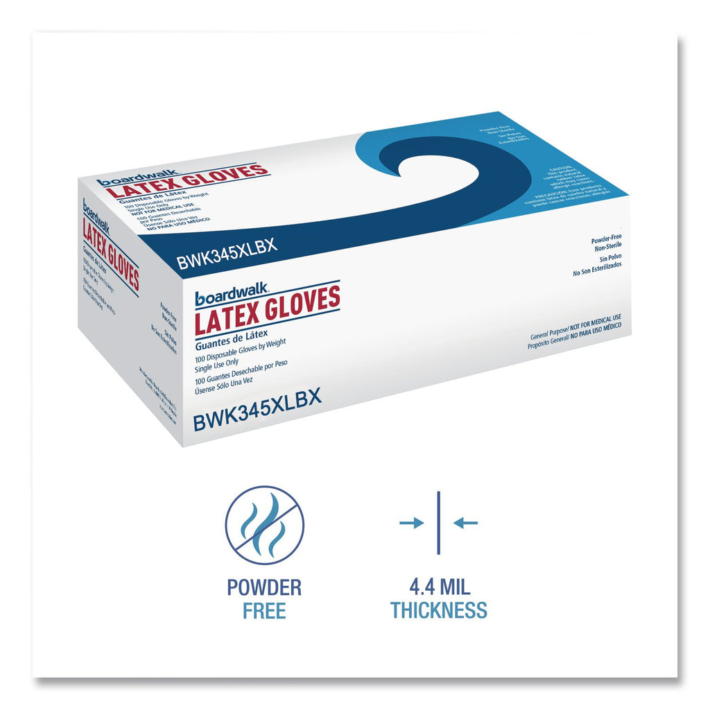 General-Purpose Latex Gloves, Natural, X-Large, Powder-Free, 4.4 mil, 1,000/Carton