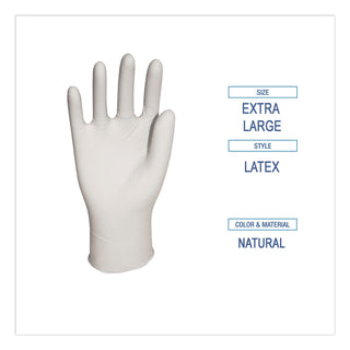 General-Purpose Latex Gloves, Natural, X-Large, Powder-Free, 4.4 mil, 100/Box