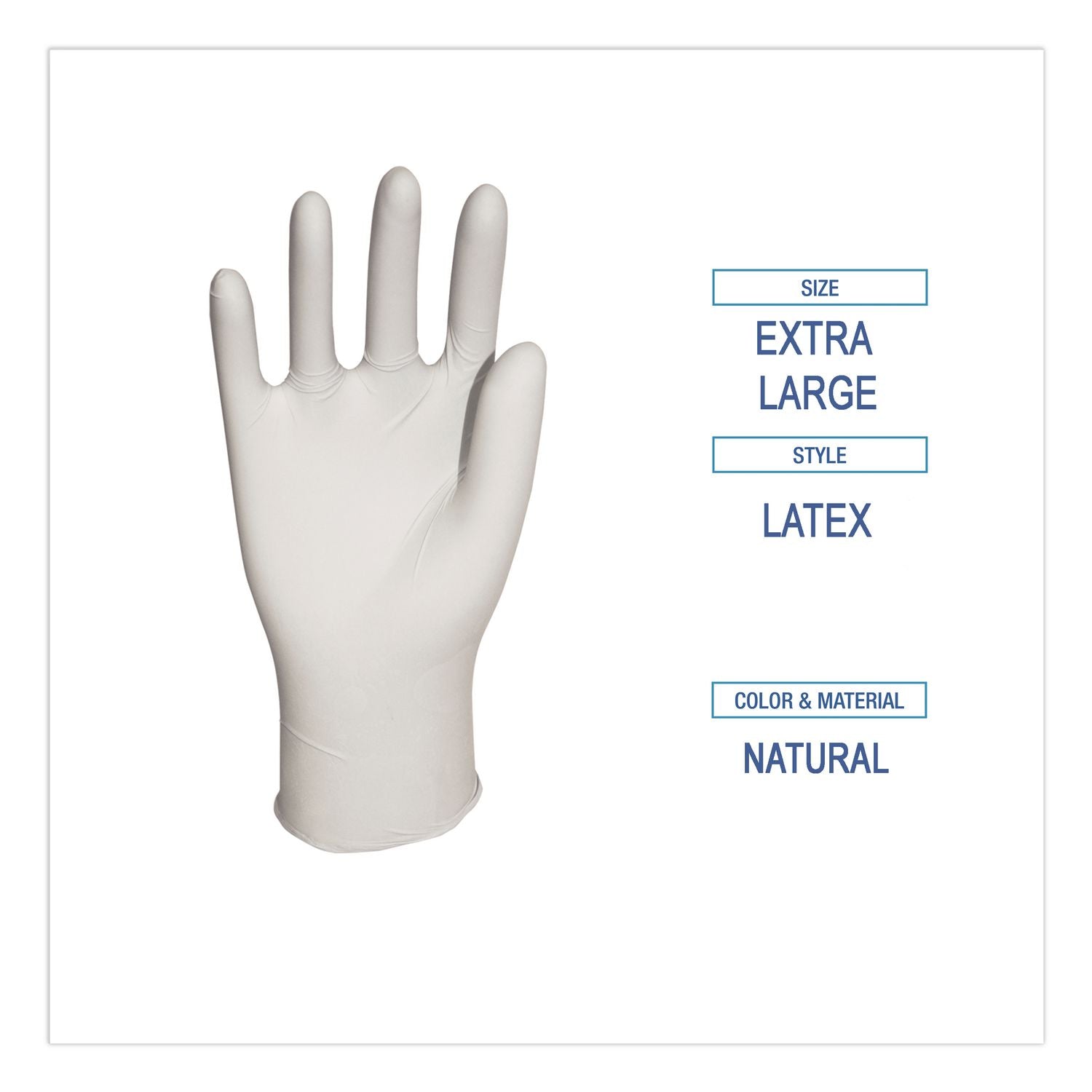 General-Purpose Latex Gloves, Natural, X-Large, Powder-Free, 4.4 mil, 100/Box