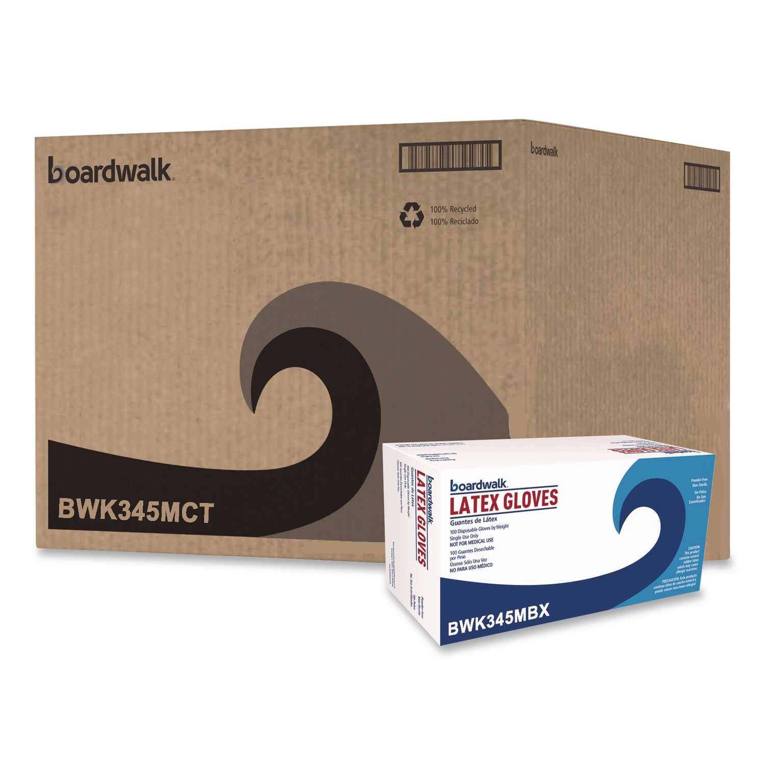 General-Purpose Latex Gloves, Natural, Medium, Powder-Free, 4 mil, 1000/Carton, Sold as 1 Carton, 1000 Each per Carton