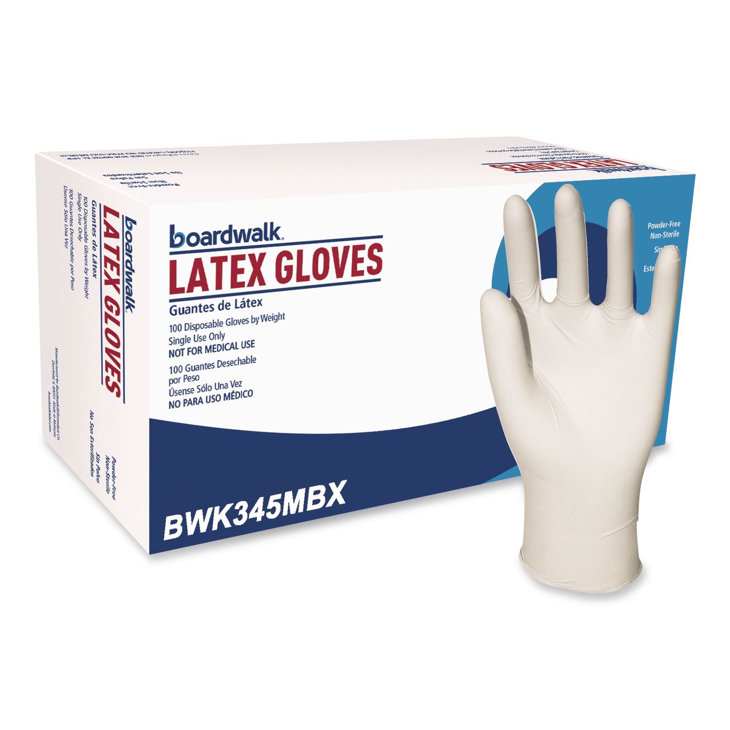 General-Purpose Latex Gloves, Natural, Medium, Powder-Free, 4 mil, 1000/Carton, Sold as 1 Carton, 1000 Each per Carton