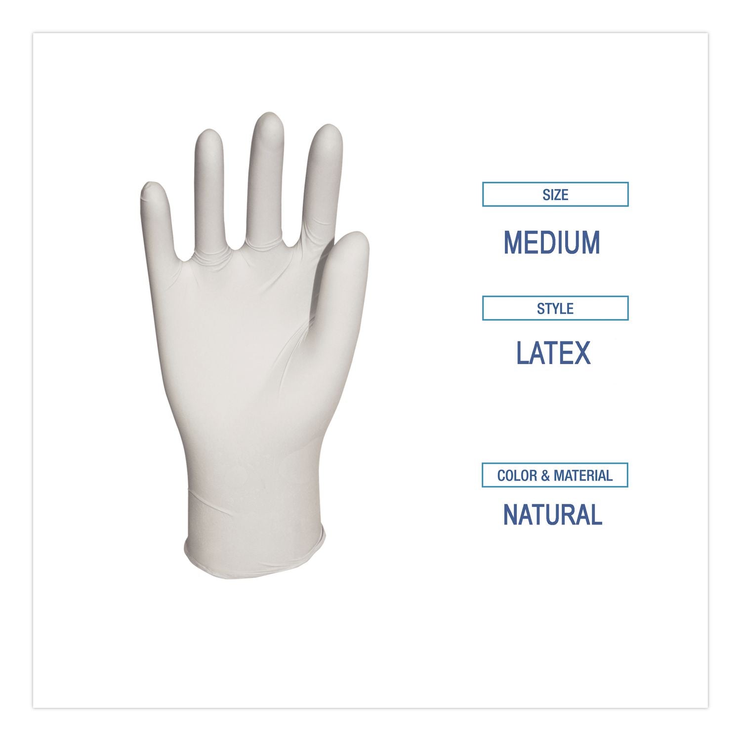 General-Purpose Latex Gloves, Powder-Free, 4.4 mil, Medium, Natural, 100/Box