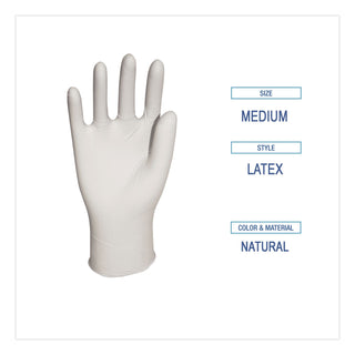 General-Purpose Latex Gloves, Powder-Free, 4.4 mil, Medium, Natural, 100/Box