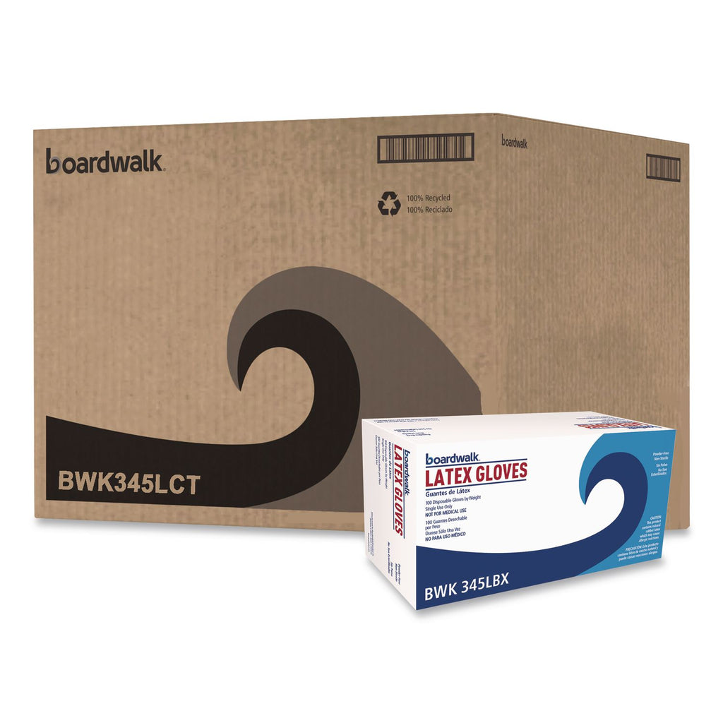 General-Purpose Latex Gloves, Natural, Large, Powder-Free, 4 mil, 1000/Carton, Sold as 1 Carton, 1000 Each per Carton