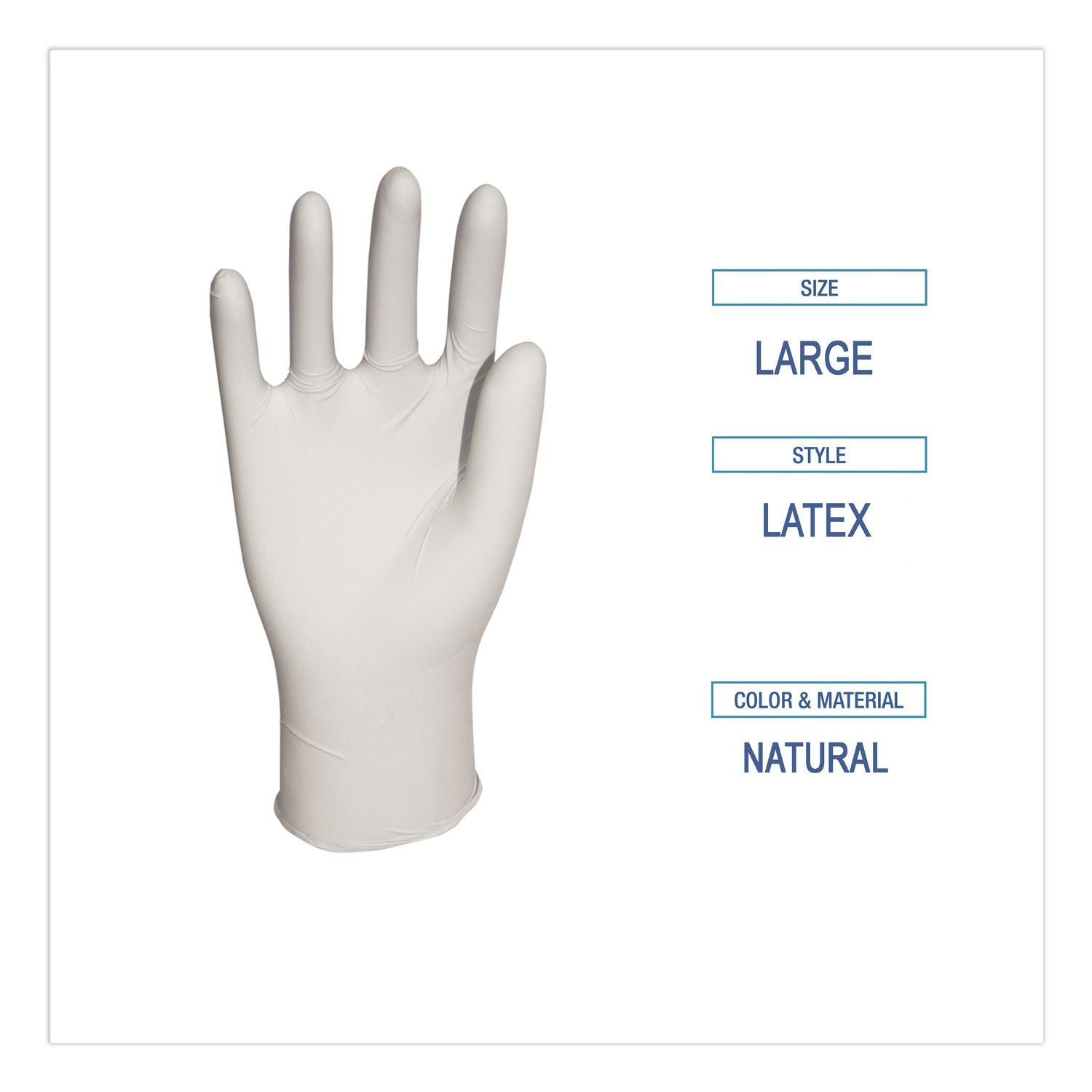 General-Purpose Latex Gloves, Natural, Large, Powder-Free, 4 mil, 1000/Carton, Sold as 1 Carton, 1000 Each per Carton