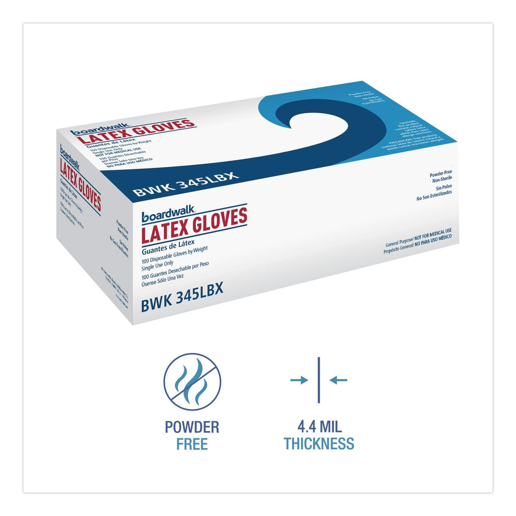 General-Purpose Latex Gloves, Natural, Large, Powder-Free, 4 mil, 1000/Carton, Sold as 1 Carton, 1000 Each per Carton