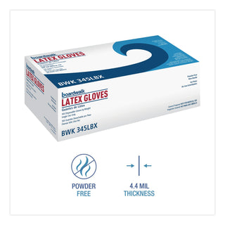 General-Purpose Latex Gloves, Powder-Free, 4.4 mil, Large, Natural, 100/Box