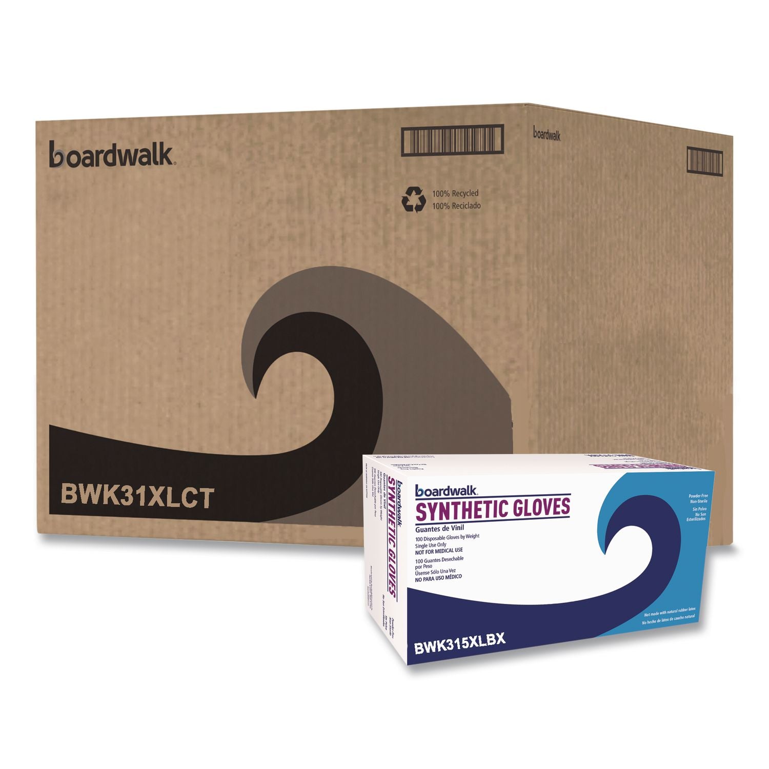 Powder-Free Synthetic Vinyl Gloves, X-Large, Cream, 4 mil, 1,000/Carton