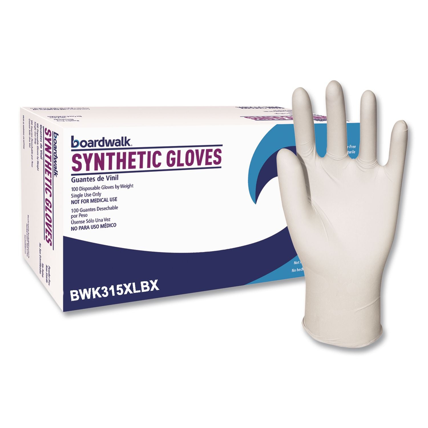 Powder-Free Synthetic Vinyl Gloves, X-Large, Cream, 4 mil, 1,000/Carton
