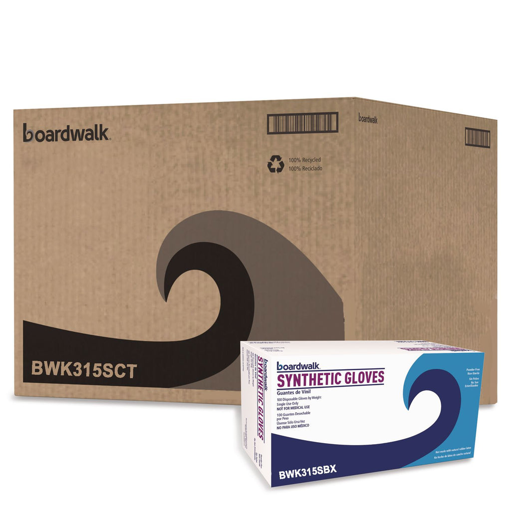 Powder-Free Synthetic Vinyl Gloves, Small, Cream, 4 mil, 1,000/Carton