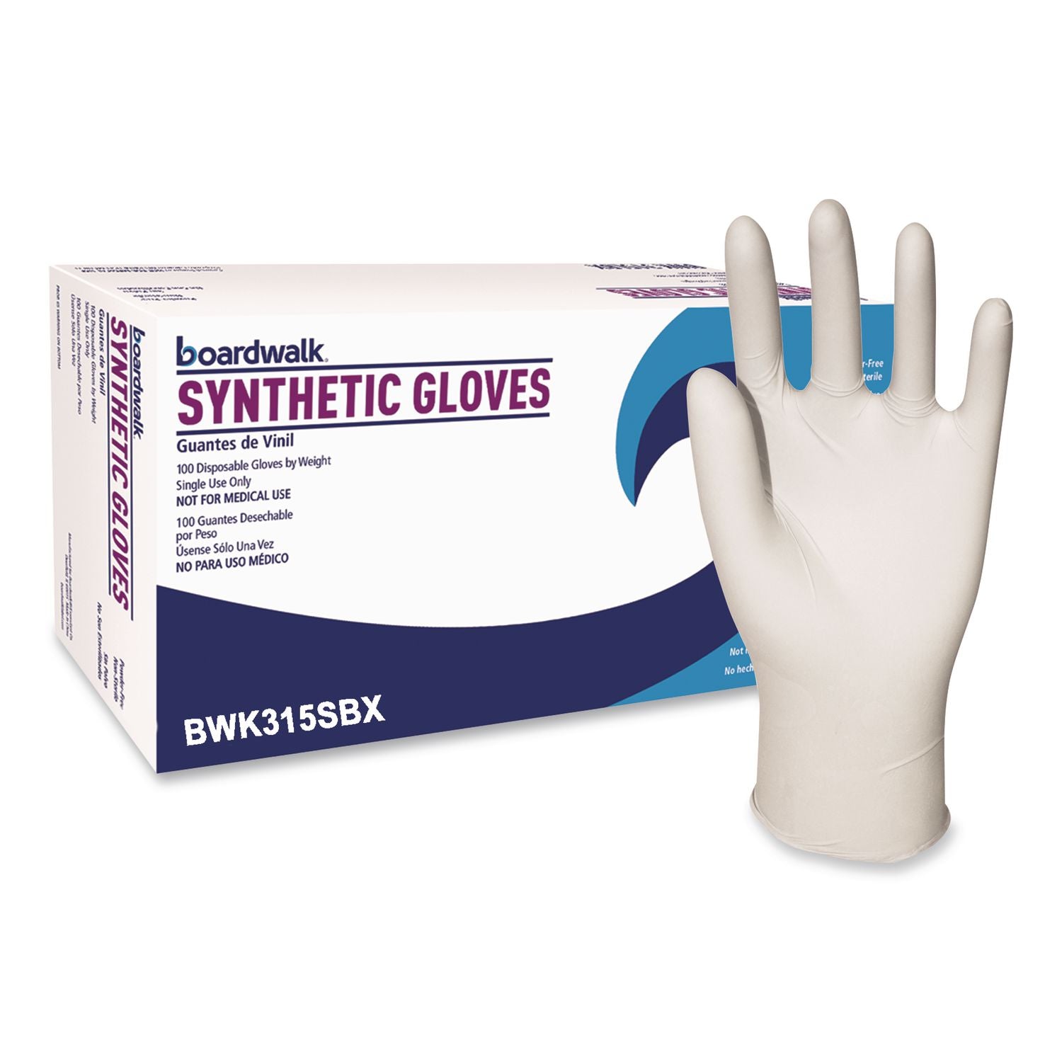 Powder-Free Synthetic Vinyl Gloves, Small, Cream, 4 mil, 100/Box