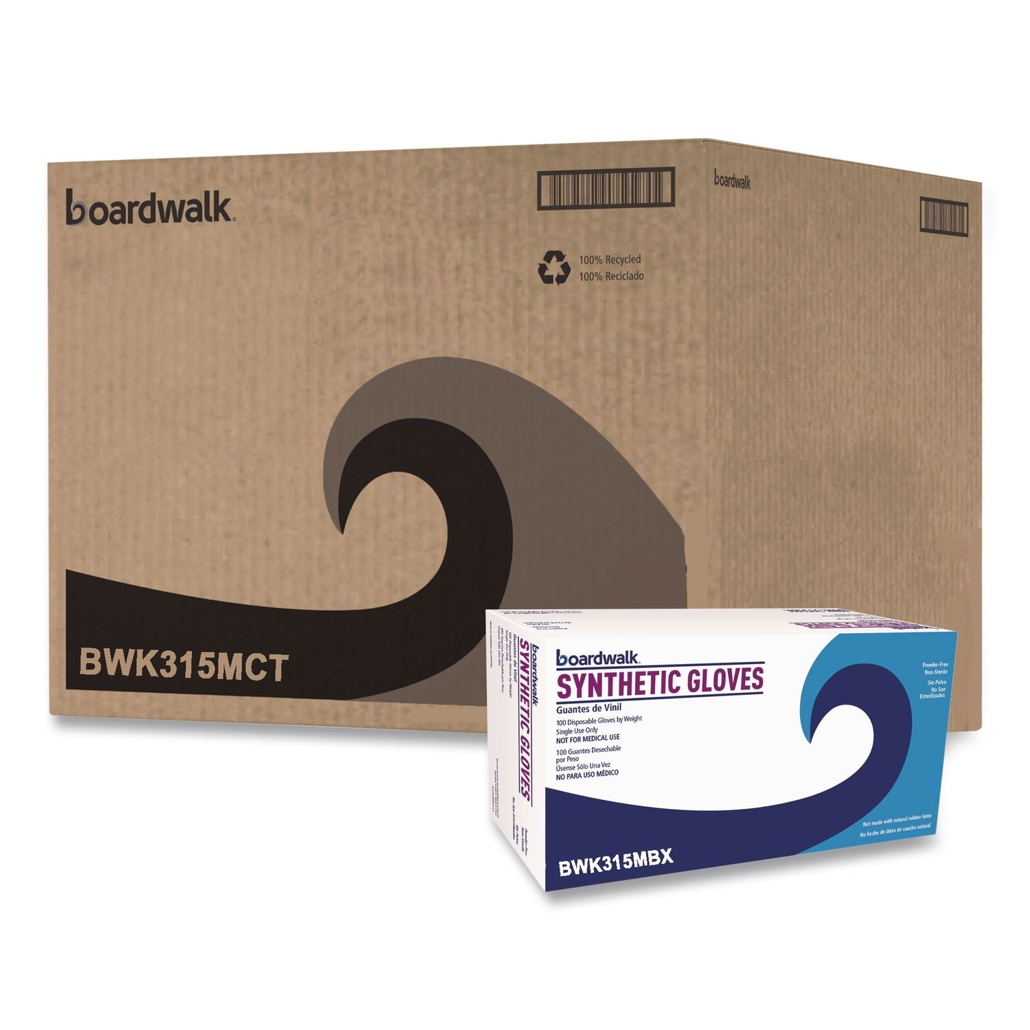 Powder-Free Synthetic Vinyl Gloves, Medium, Cream, 4 mil, 1,000/Carton