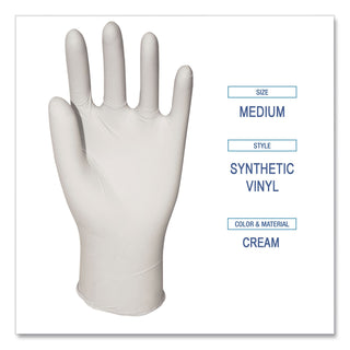 Powder-Free Synthetic Vinyl Gloves, Medium, Beige, 4 mil, 100/Box