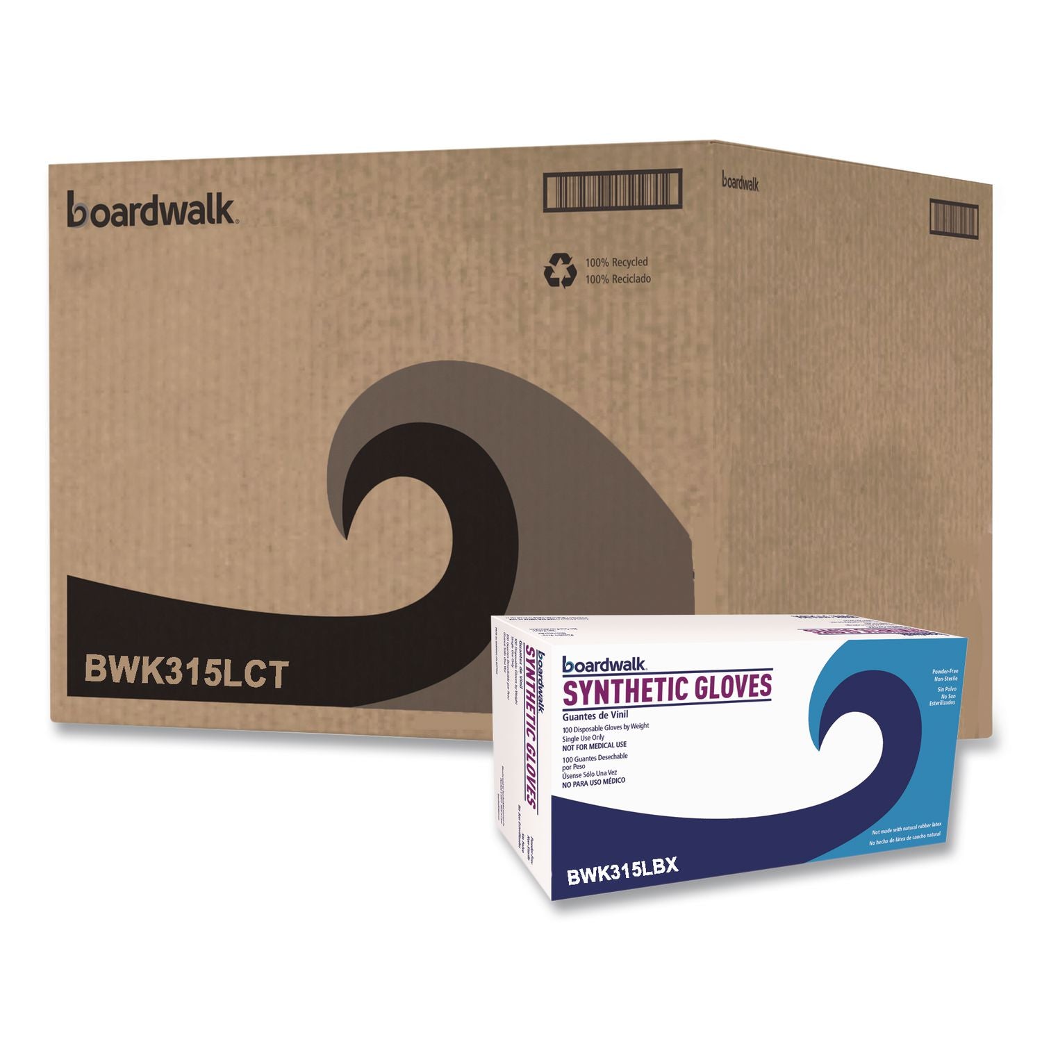 Powder-Free Synthetic Vinyl Gloves, Large, Cream, 4 mil, 1,000/Carton