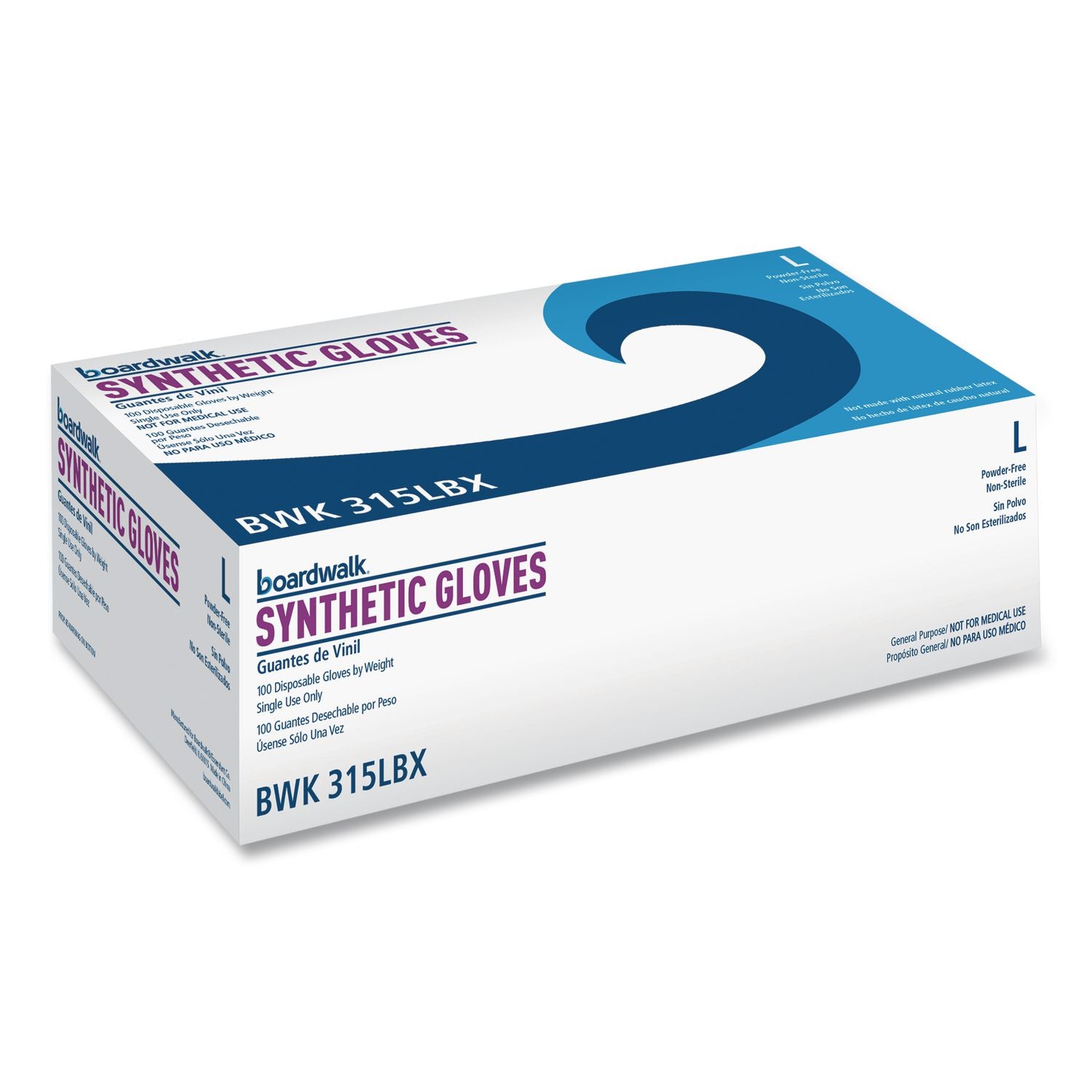 Powder-Free Synthetic Vinyl Gloves, Large, Cream, 4 mil, 1,000/Carton