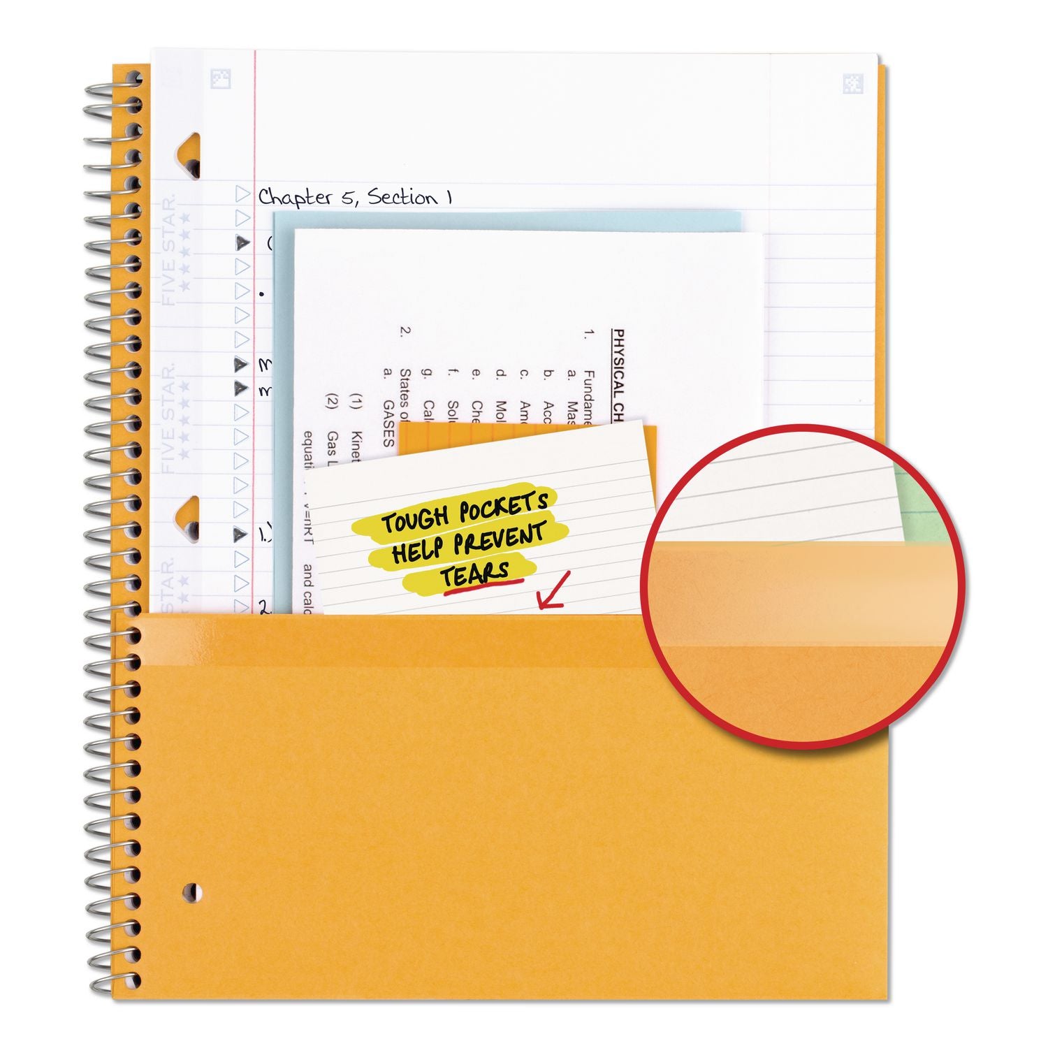 Five Star Wirebound Notebook - 1 Subject(s) - 100 Pages - Wire Bound - College Ruled - Letter - 8 1/2" x 11" - Blue Cover - Double Sided Sheet, Durable, Water Resistant, Wear Resistant, Tear Proof, Spill Resistant, Pocket, Opaque - 1 Each