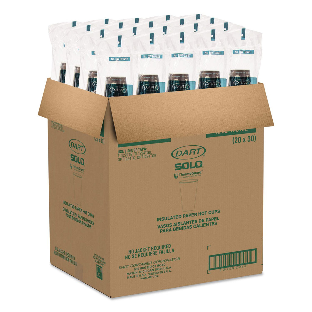 Thermoguard Insulated Paper Hot Cups, 16 Oz, Steam Print, 600/carton