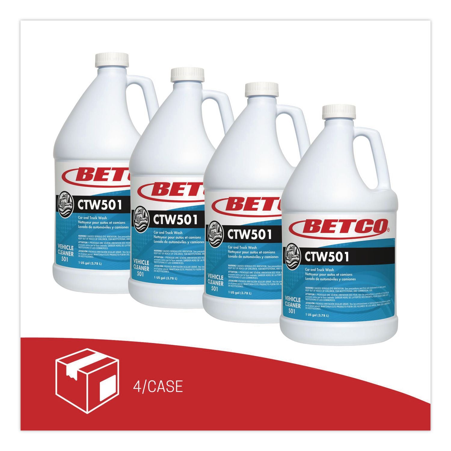 Betco CTW501 Car & Truck Wash - For Car, Truck - 1 gal - Streak-free - 1 Each - Yellow Green