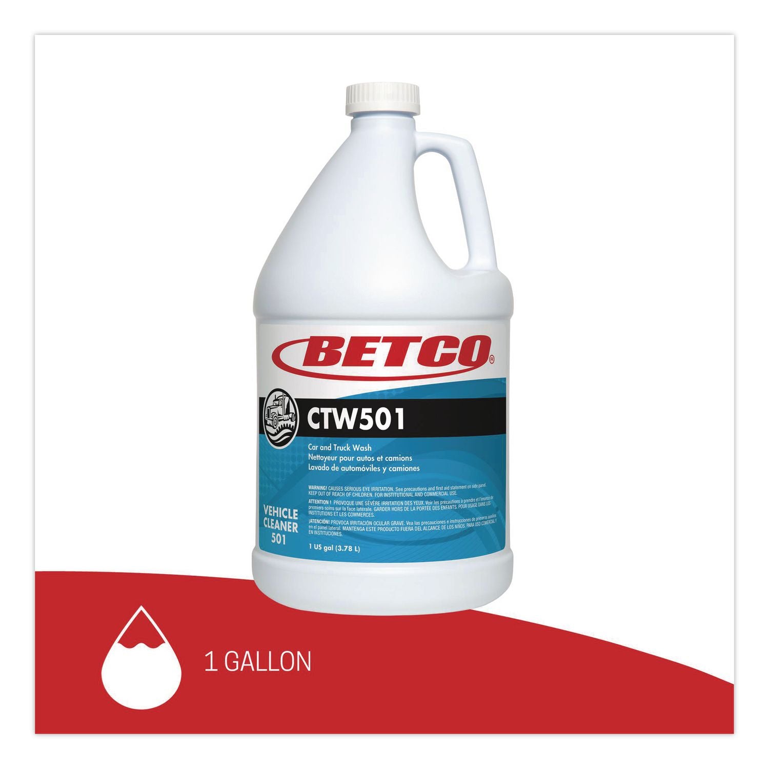 Betco CTW501 Car & Truck Wash - For Car, Truck - 1 gal - Streak-free - 1 Each - Yellow Green