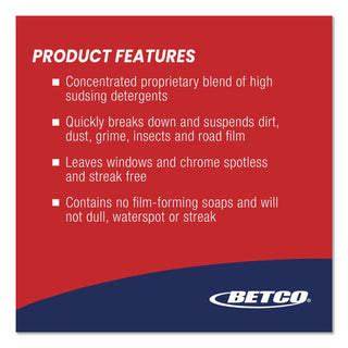 Betco CTW501 Car & Truck Wash - For Car, Truck - 1 gal - Streak-free - 1 Each - Yellow Green
