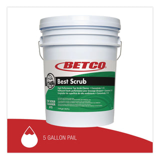 Betco Best Scrub Floor Cleaner - Concentrate - 640 fl oz (20 quart) - Pleasant Scent - Low Foaming, Pleasant Scent, Residue-free - Green