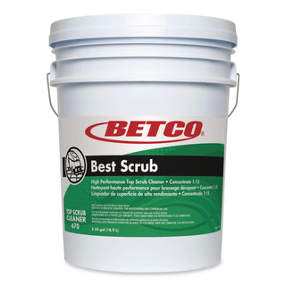 Betco Best Scrub Floor Cleaner - Concentrate - 640 fl oz (20 quart) - Pleasant Scent - Low Foaming, Pleasant Scent, Residue-free - Green